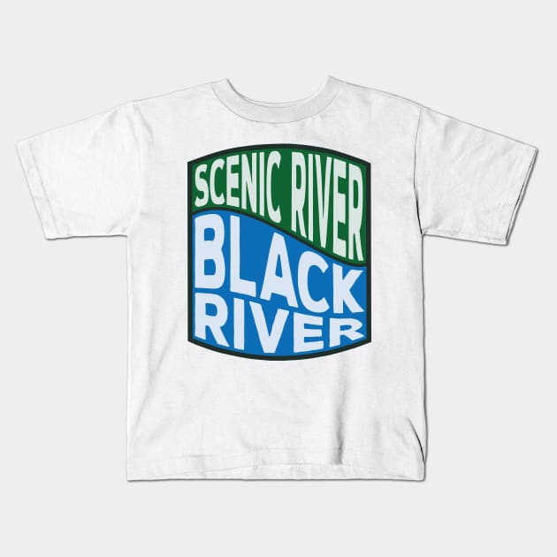 Black River Scenic River wave Kids T-Shirt by nylebuss